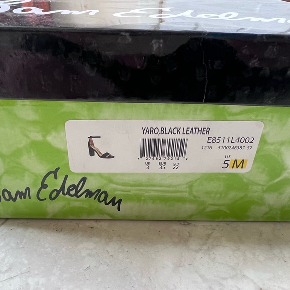 Sam Edelman Yaro Black Leather Heel Sz 5 Women’s - Picture 4 of 5